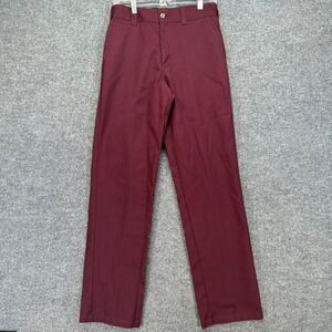 Dickies Skateboarding Pants Men 30x34 Burgundy Slim Straight Twill Chino Work